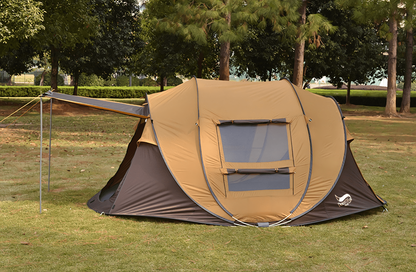 Rugged and durable camping tent designed for family trips and backpacking. Waterproof with easy setup and spacious interiors.