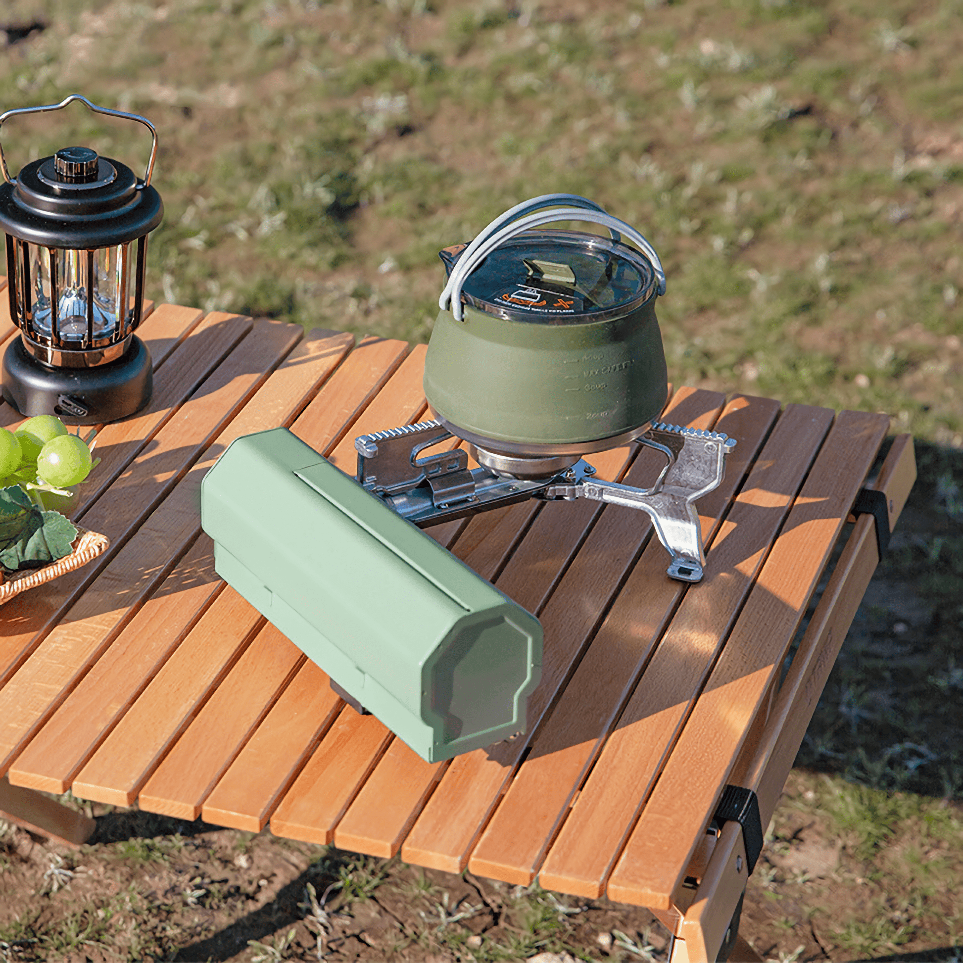 Compact and durable camping stove featuring high-quality aluminum alloy construction.