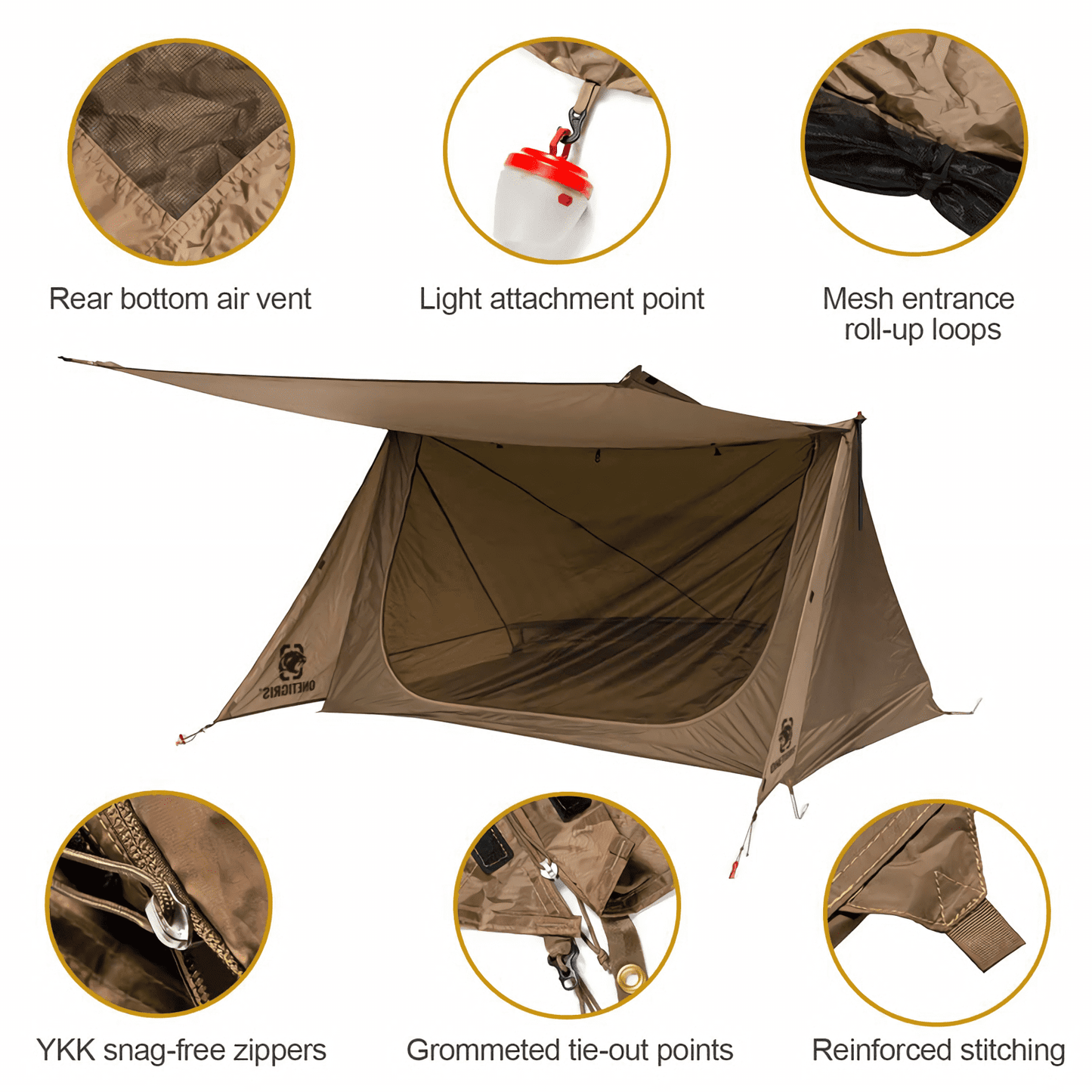 Ventilated Camping Shelter - Innovative design for optimal airflow and reduced condensation.