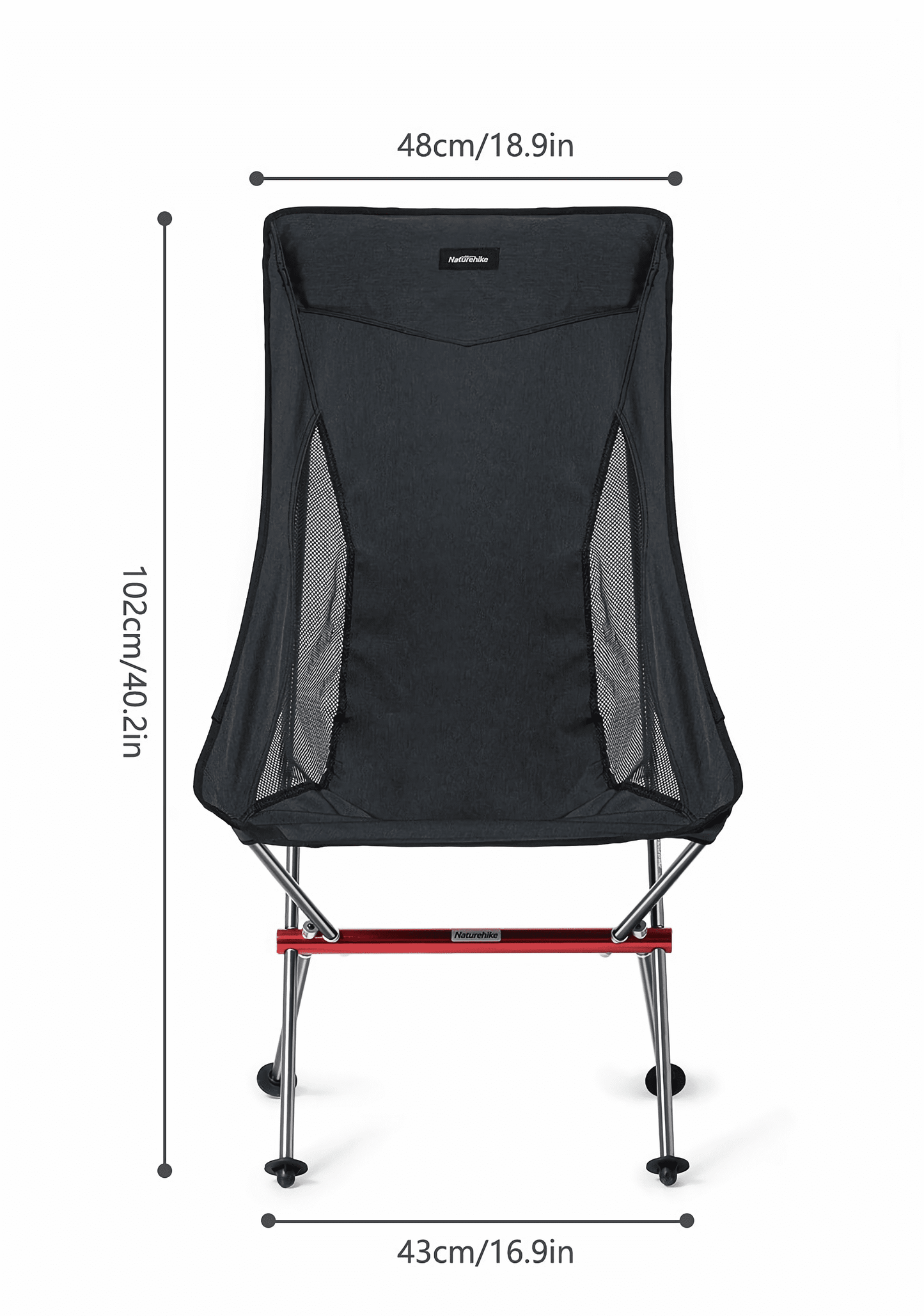 Easy-to-wash camping chair made with tear-resistant material and a max load-bearing capacity of 150 kg.