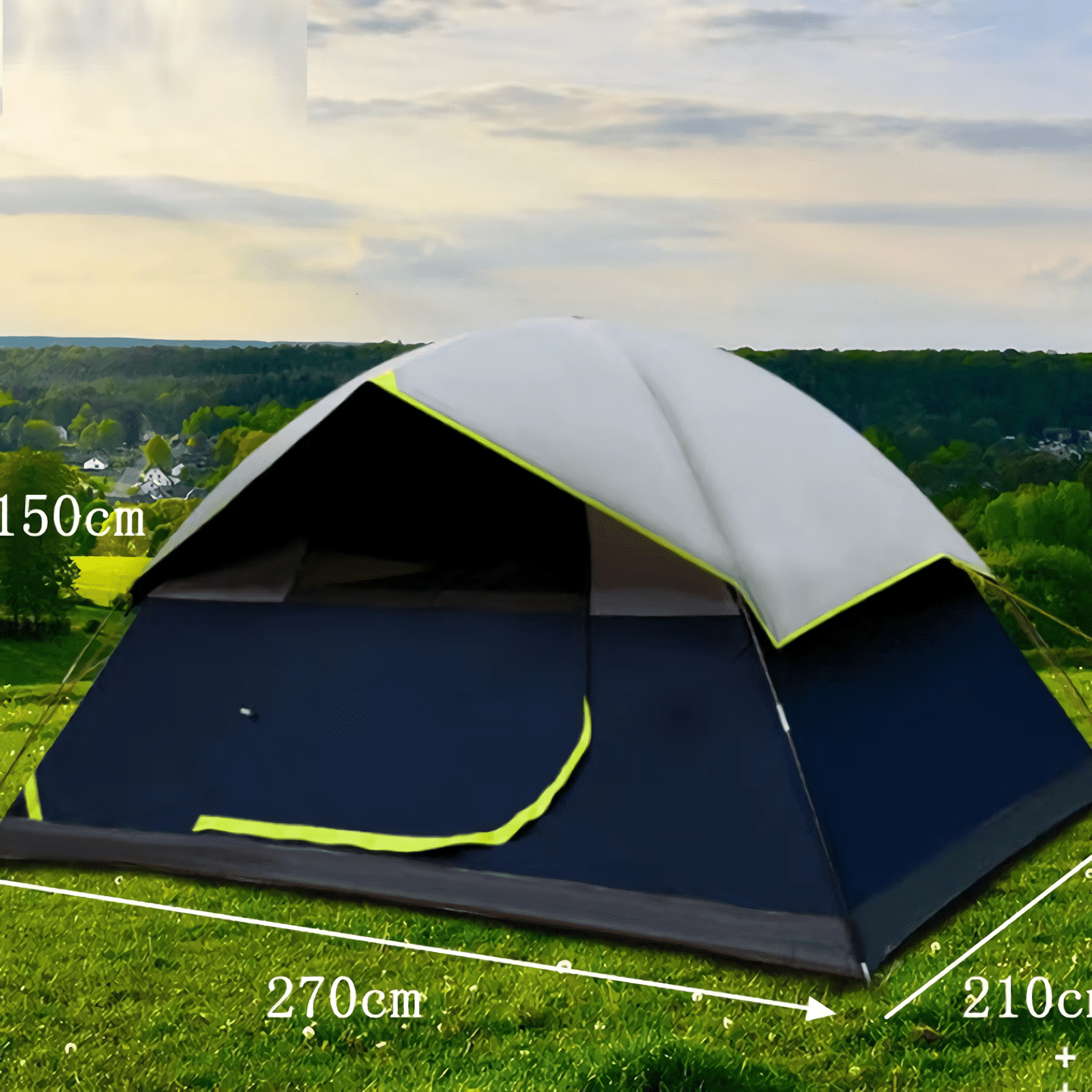 Waterproof 4-Person Family Tent with Darkroom Technology, designed for all-season adaptability and a spacious interior