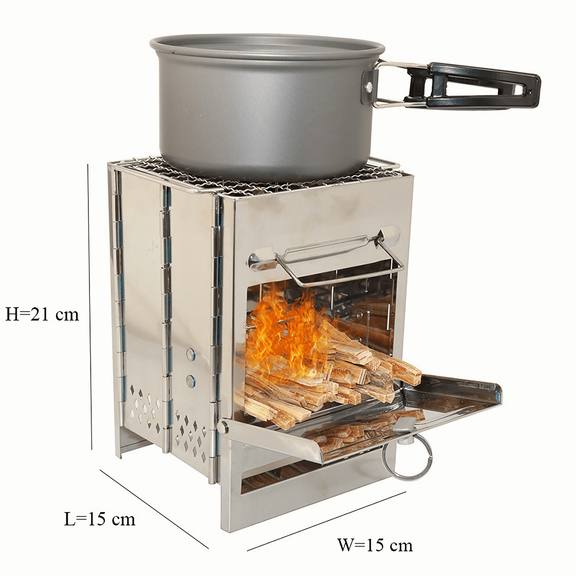 A reliable camping stove tailored for camping, hiking, and backpacking adventures, combining durability, functionality, and windproof features.