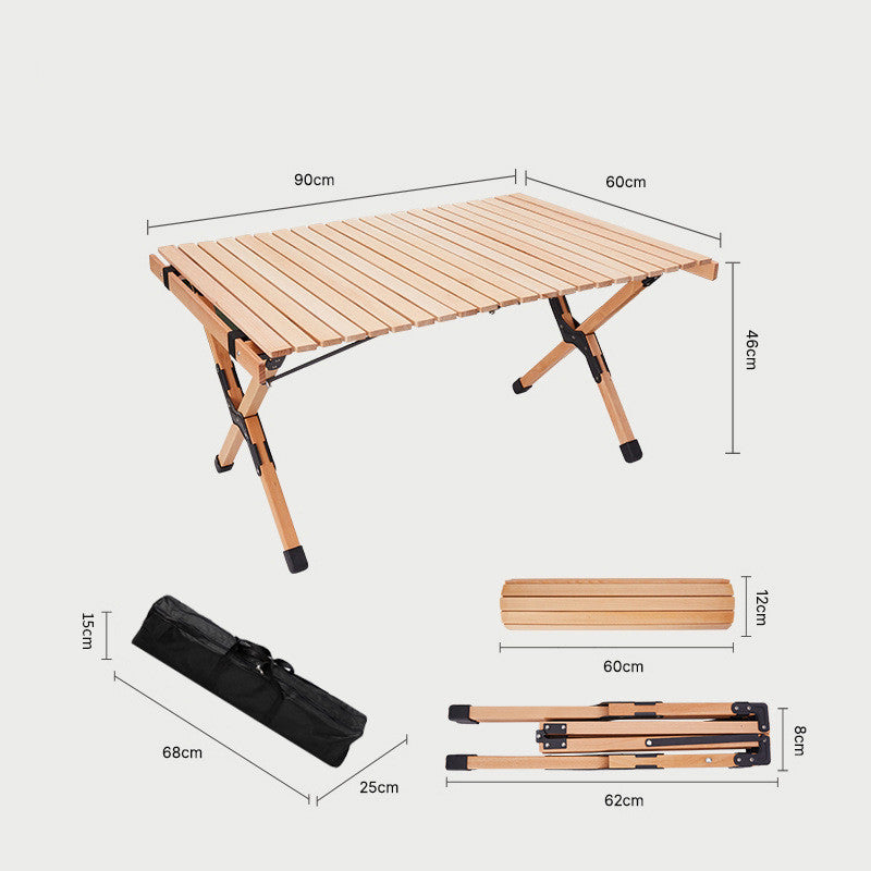 Camping furnishings excellence – practical and stylish solid wood folding table.