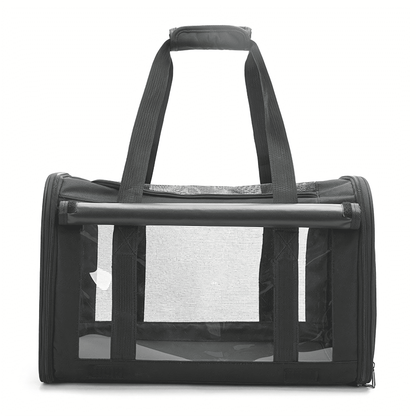 Make a statement with this elegant and functional pet carrier bag for pet owners who prioritize style and convenience.