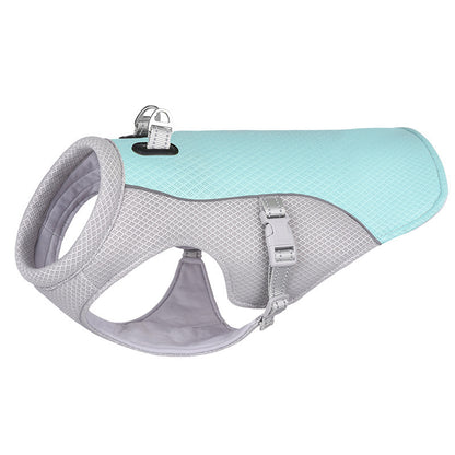 Close-up of the pet vest's padded lining, offering a cozy and comfortable experience for pets during extended wear.