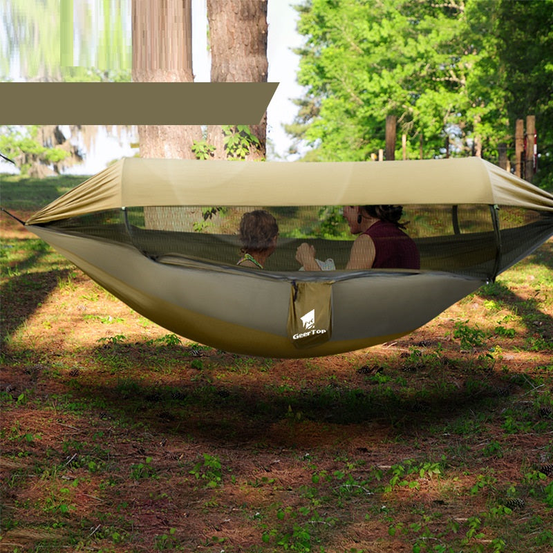     Image of a lightweight hammock designed for modern explorers, showcasing premium comfort and robust construction for optimal outdoor relaxation.