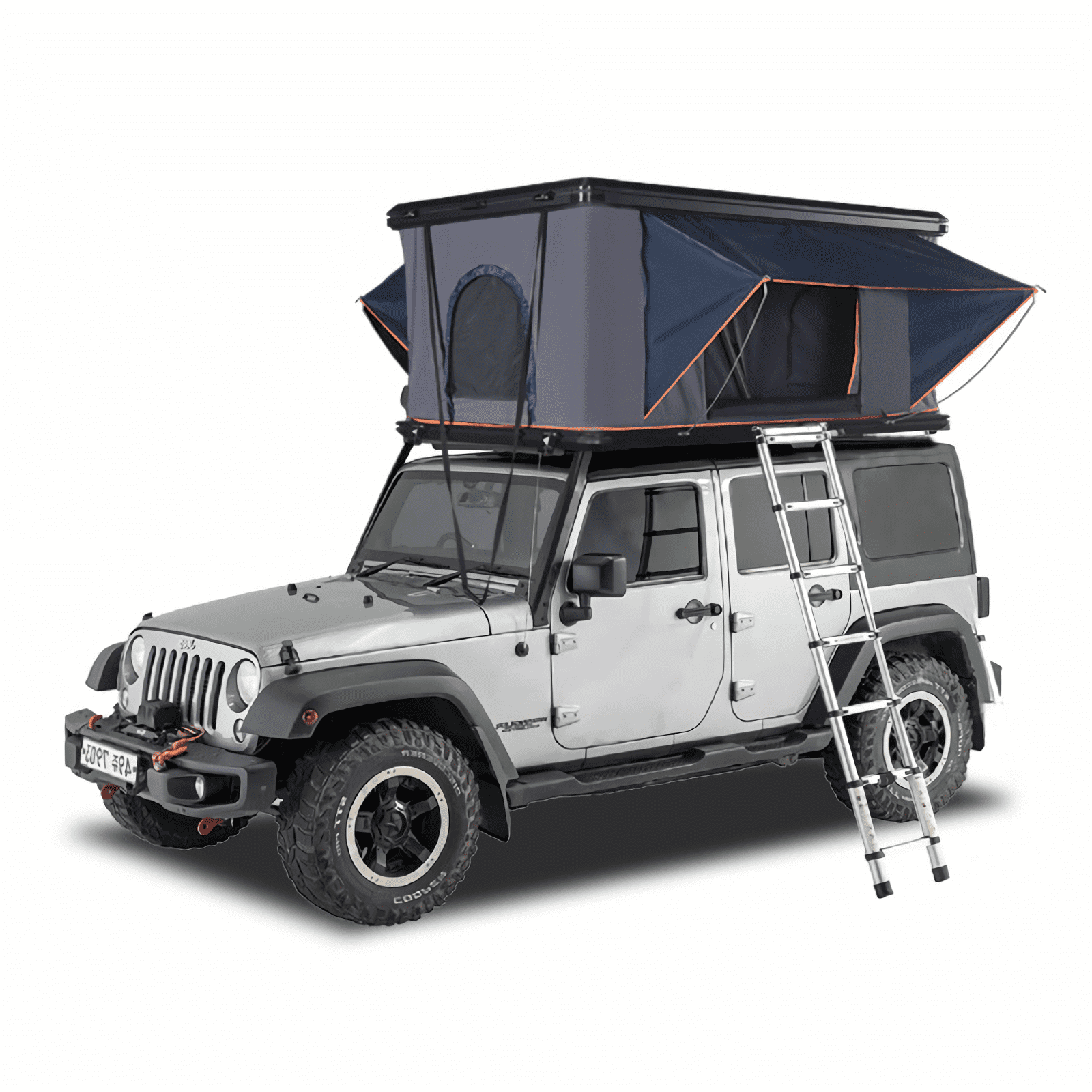 Roof-top camping tent with Four Square inspiration, crafted from high-quality aluminum alloy for durability and portability.