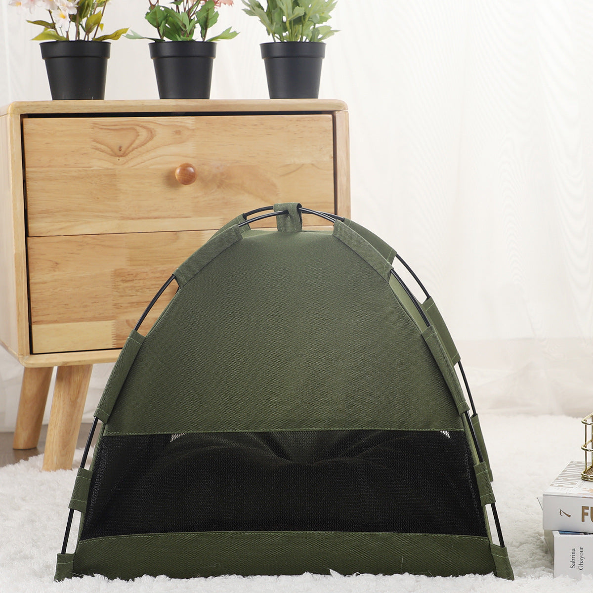 Durable and weather-resistant pet retreat tent, perfect for dogs and cats during outdoor adventures.