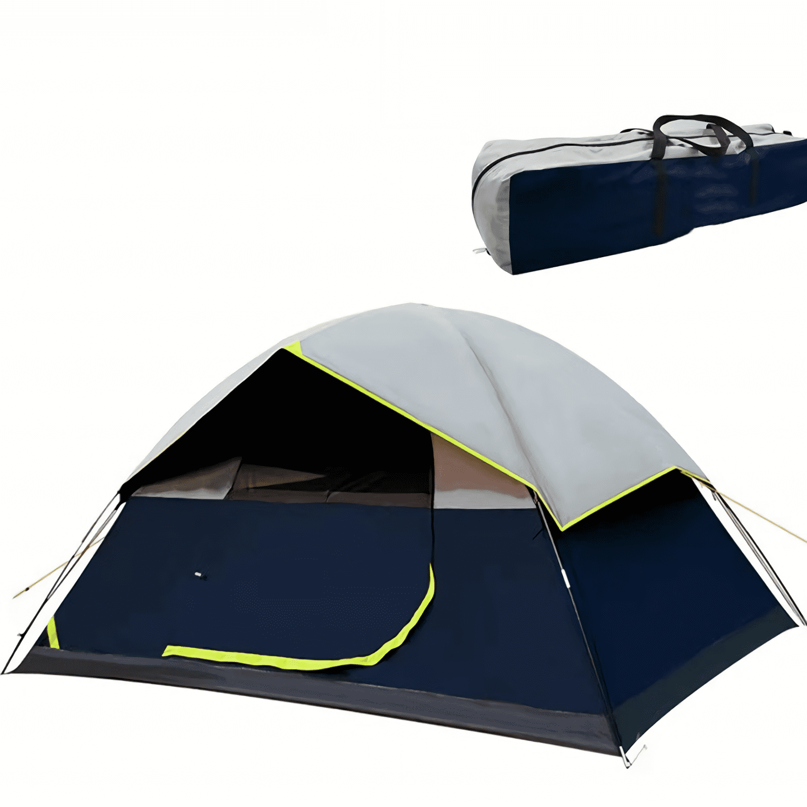 Reliable 4-Person Tent with a fiberglass framework, ensuring stability and waterproof performance for a comfortable camping experience.