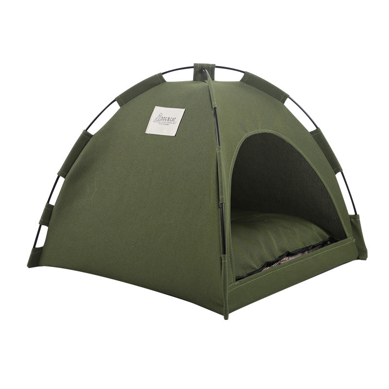 Secure openings allow pets to come and go freely in this user-friendly retreat tent.