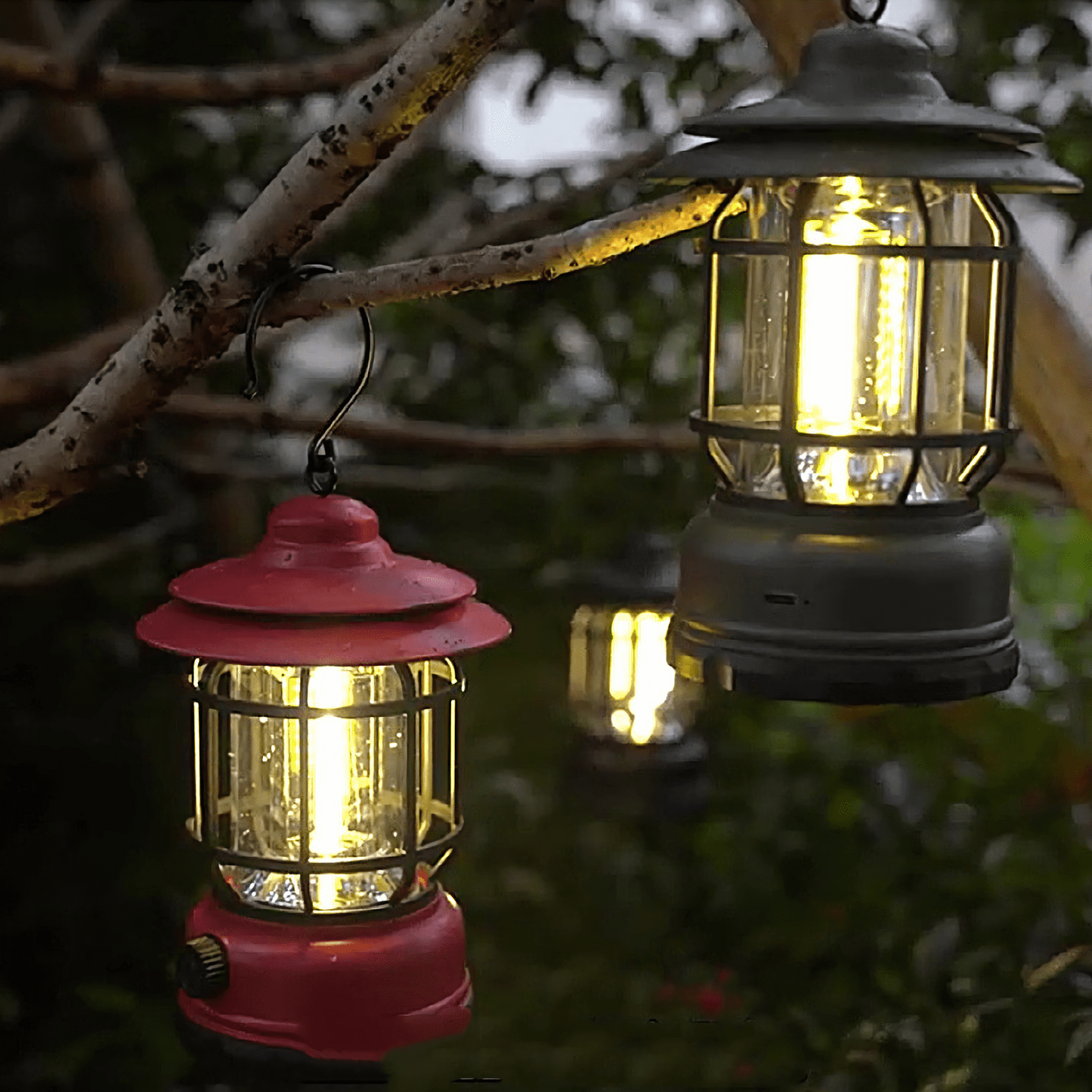 Retro camping light, perfect for creating a cozy atmosphere during outdoor nights.